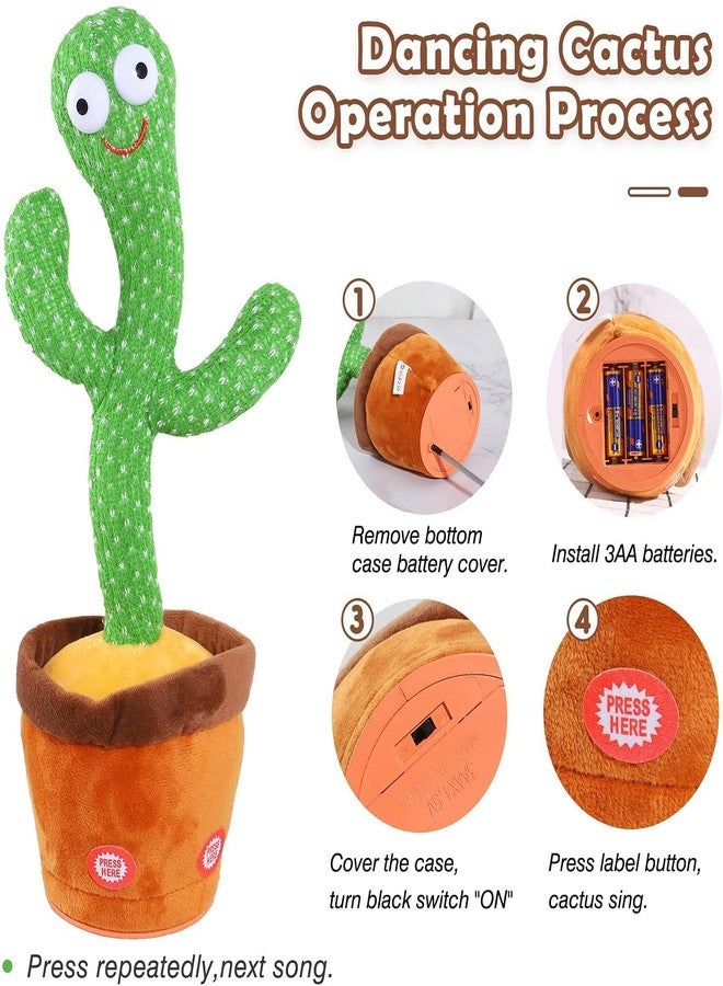 KANAKADHARA Rechargeable Electronic Dancing,Singing Plush Toy Cactus with Lighting & Recording Function (Multicolored) - Image 5